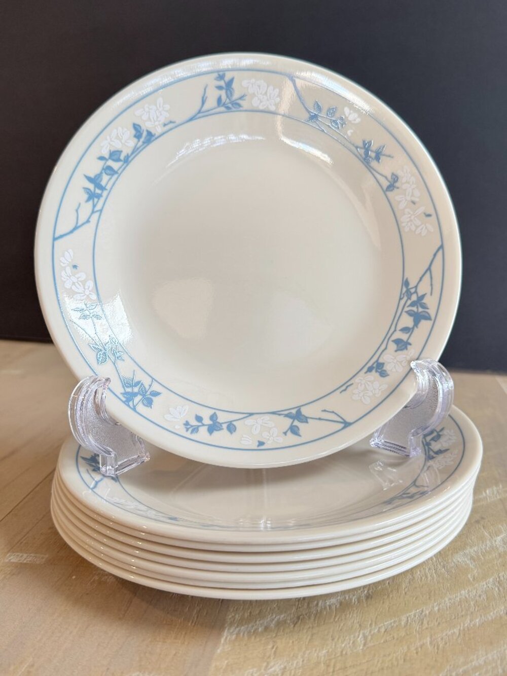Vintage Corelle First spring Salad Plates 6.75” Diameter Set of 8